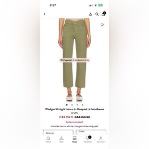 Levi's Women Jeans in Steeped Lichen Green